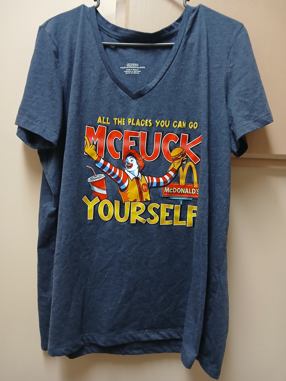McDonald's Graphic V-Neck T-Shirt - Blue